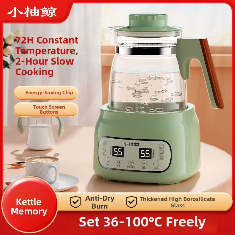 Stiklinis elektrinis puodukas kūdikių pienui – termostatinė kontrolė, lietimui jautrus valdymas, visiškai automatinis pieno šildymas su ekranu ir palaikymo šilumos funkcija