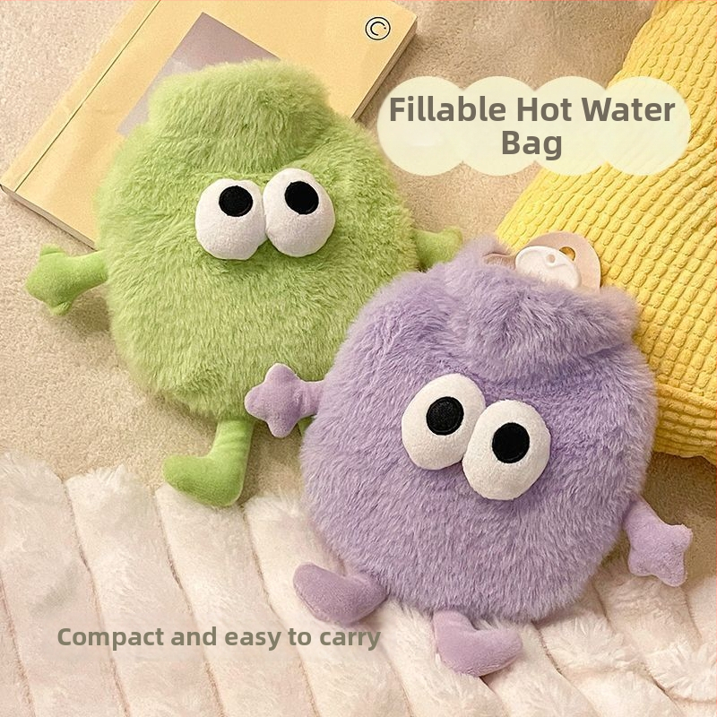 Vandens pildyta karšto vandens buteliukas, flanelė, mielas piešinių stilius, rankų šildytuas, 100 g