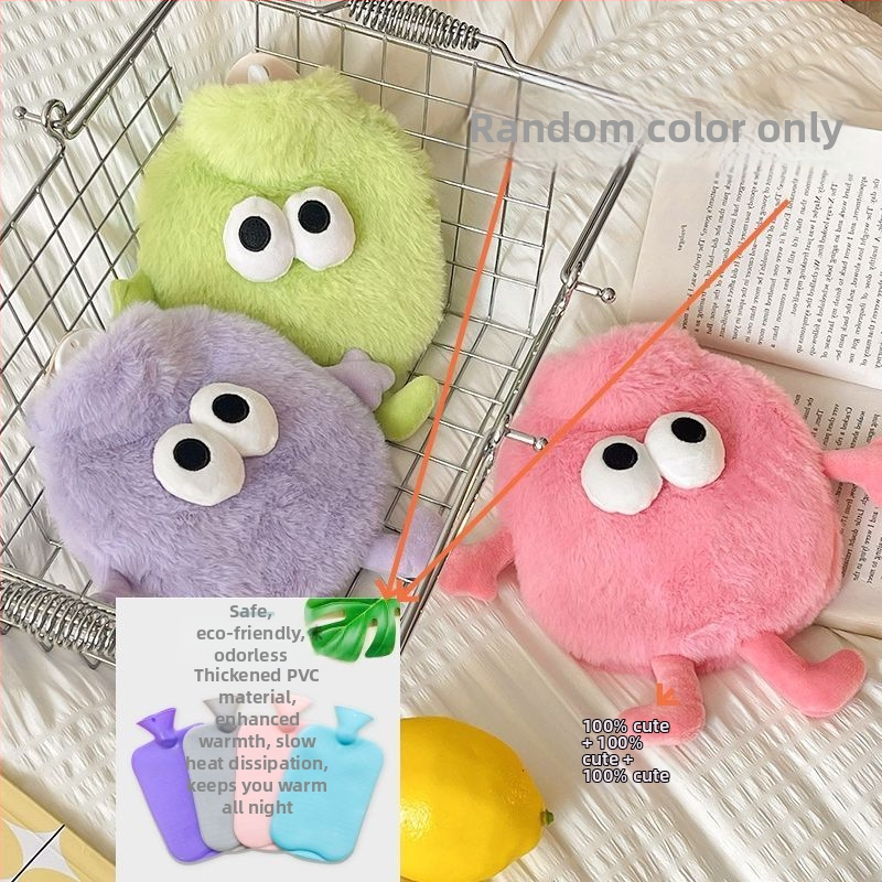 Vandens pildyta karšto vandens buteliukas, flanelė, mielas piešinių stilius, rankų šildytuas, 100 g