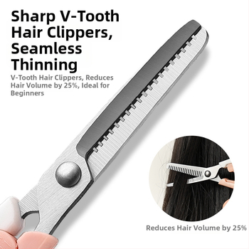 Vaikų plaukų kirpimo rinkinys: plokščios žirklės, retinimo žirklės su 20 dantų ir šukos; retinimas 15-25