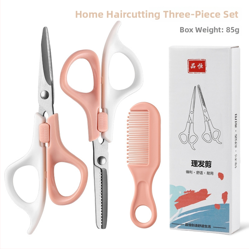 Vaikų plaukų kirpimo rinkinys: plokščios žirklės, retinimo žirklės su 20 dantų ir šukos; retinimas 15-25