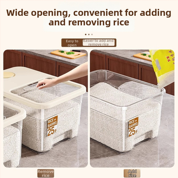 Riisihoiukast suletud, niiskuskindla ja putukakaitsega disainiga; maht 10 l; PP plastik; bränd Star Saint; logotüübi trükkimine võimalik; kuupäeva registreerimine