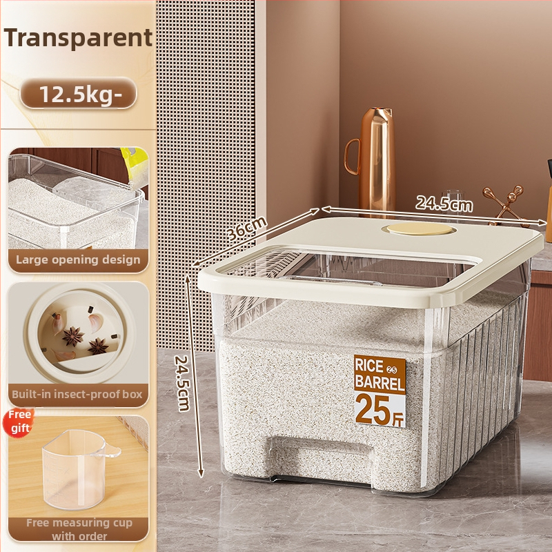 Riisihoiukast suletud, niiskuskindla ja putukakaitsega disainiga; maht 10 l; PP plastik; bränd Star Saint; logotüübi trükkimine võimalik; kuupäeva registreerimine