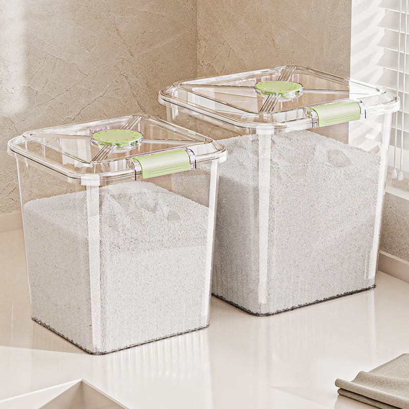 Ryžių sandėliavimo kibiras, atsparus drėgmei ir kenkėjams (PP plastikas, talpa 10L+, Mabalo/maibaolong)