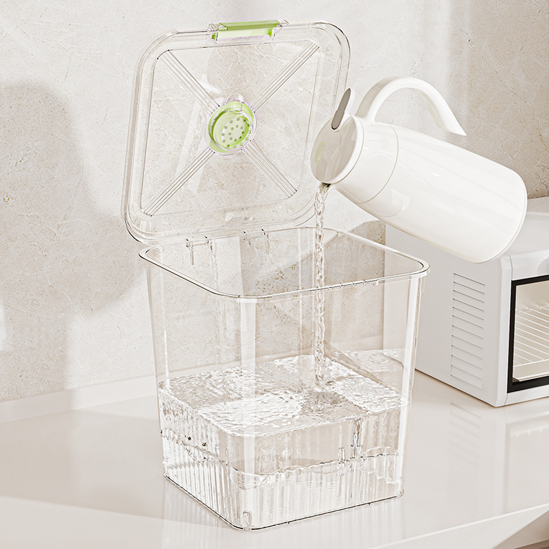 Ryžių sandėliavimo kibiras, atsparus drėgmei ir kenkėjams (PP plastikas, talpa 10L+, Mabalo/maibaolong)