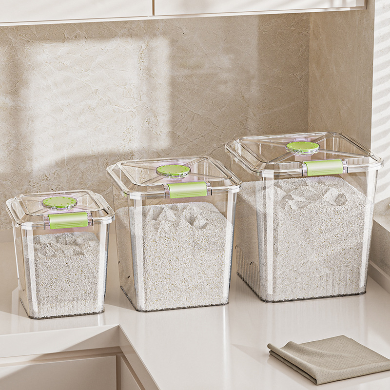 Ryžių sandėliavimo kibiras, atsparus drėgmei ir kenkėjams (PP plastikas, talpa 10L+, Mabalo/maibaolong)