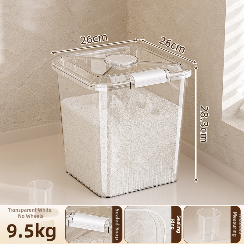 Ryžių sandėliavimo kibiras, atsparus drėgmei ir kenkėjams (PP plastikas, talpa 10L+, Mabalo/maibaolong)