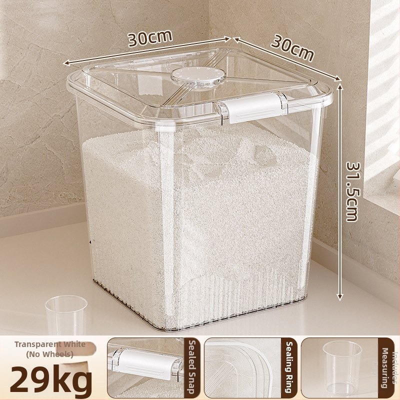 Ryžių sandėliavimo kibiras, atsparus drėgmei ir kenkėjams (PP plastikas, talpa 10L+, Mabalo/maibaolong)