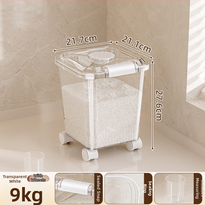 Ryžių sandėliavimo kibiras, atsparus drėgmei ir kenkėjams (PP plastikas, talpa 10L+, Mabalo/maibaolong)