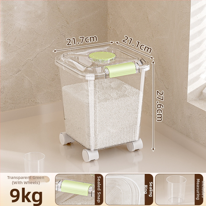 Ryžių sandėliavimo kibiras, atsparus drėgmei ir kenkėjams (PP plastikas, talpa 10L+, Mabalo/maibaolong)