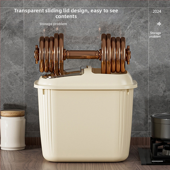 Riisihoidik klapiga, niiskuskindel ja putukakindel, PP-materjalist, maht üle 10 l, logotüübi kohandamine