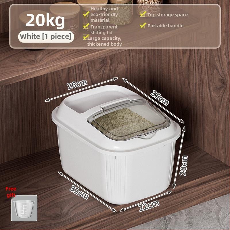 Riisihoidik klapiga, niiskuskindel ja putukakindel, PP-materjalist, maht üle 10 l, logotüübi kohandamine