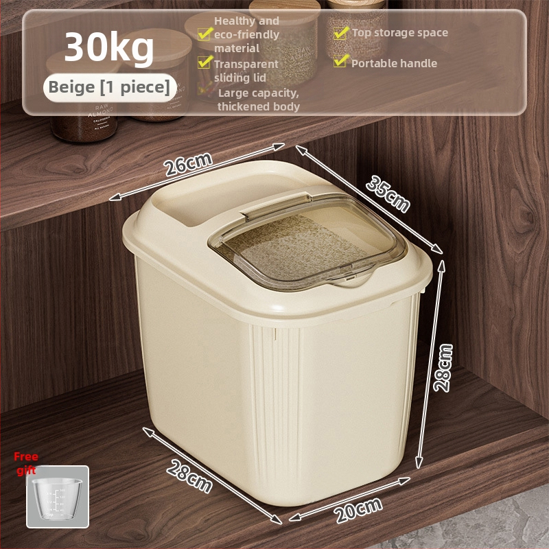 Riisihoidik klapiga, niiskuskindel ja putukakindel, PP-materjalist, maht üle 10 l, logotüübi kohandamine