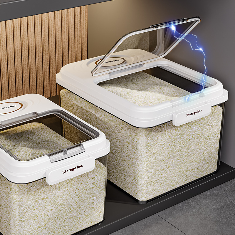 Кутия за ориз за съхранение, запечатана, влагозащитена и против насекоми, PP пластмаса, хранително качество