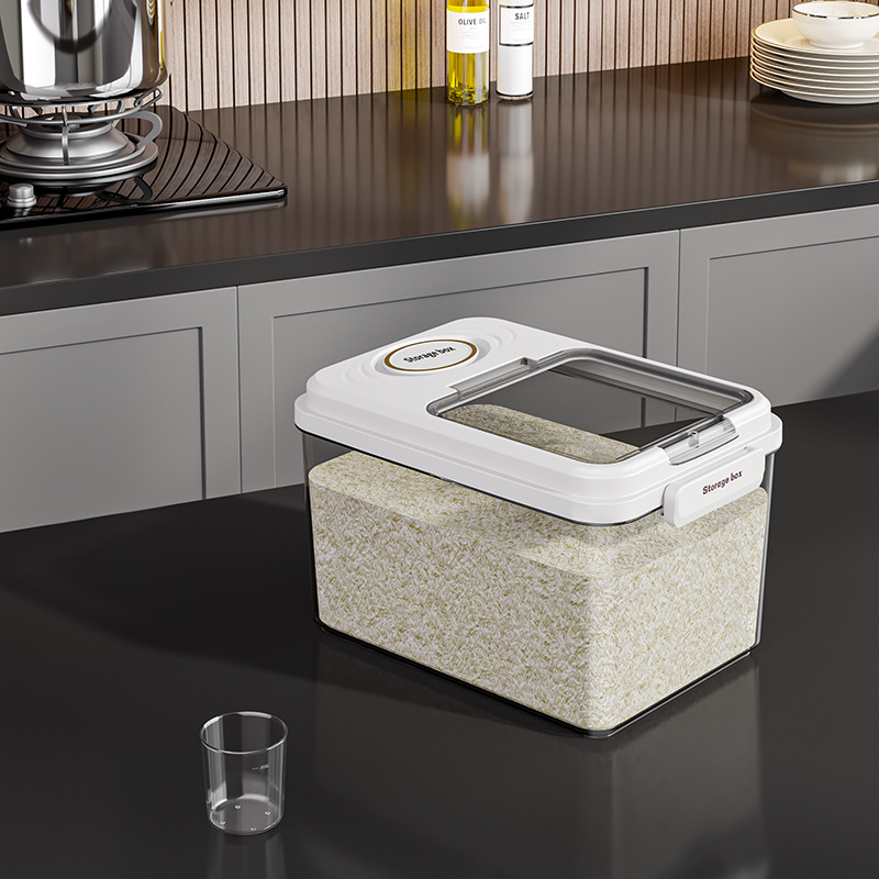 Кутия за ориз за съхранение, запечатана, влагозащитена и против насекоми, PP пластмаса, хранително качество