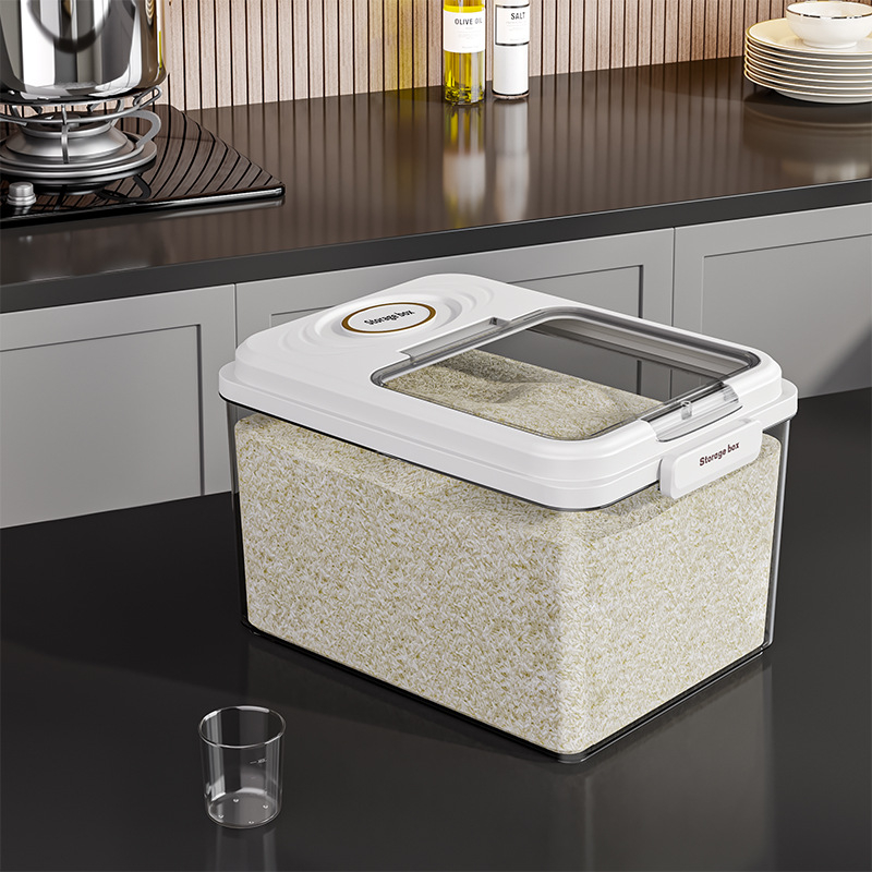 Кутия за ориз за съхранение, запечатана, влагозащитена и против насекоми, PP пластмаса, хранително качество
