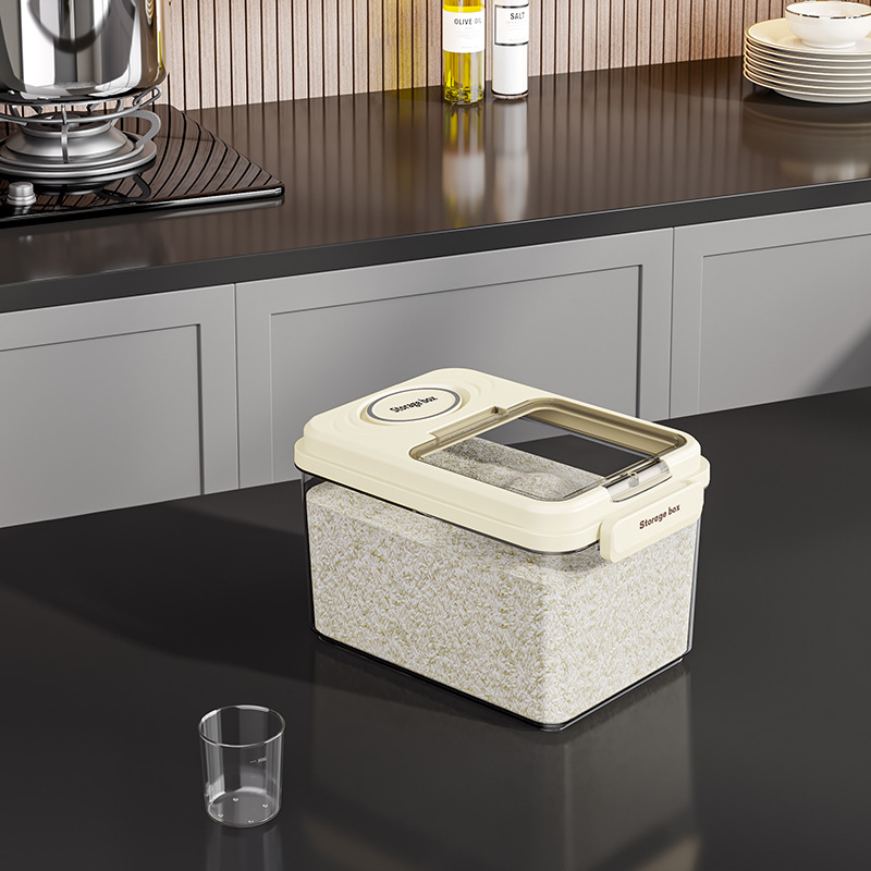 Кутия за ориз за съхранение, запечатана, влагозащитена и против насекоми, PP пластмаса, хранително качество
