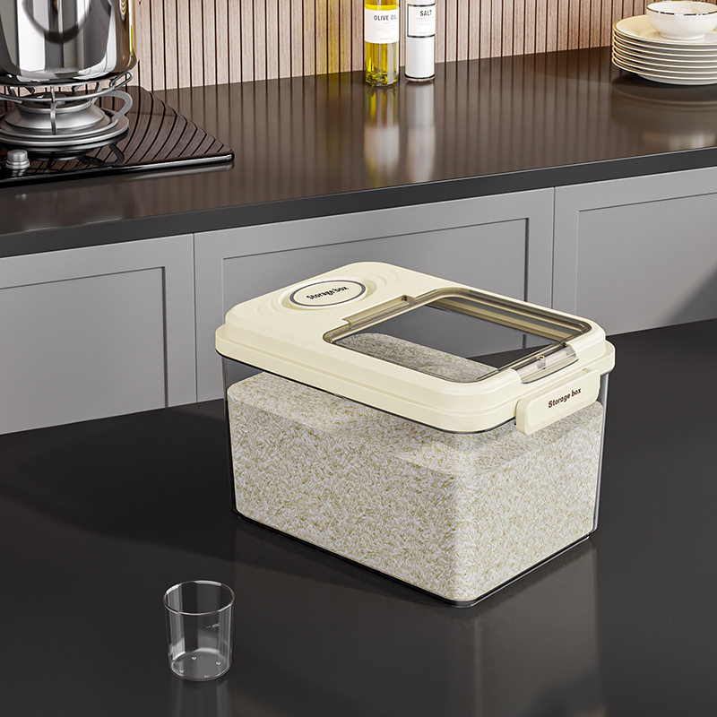 Кутия за ориз за съхранение, запечатана, влагозащитена и против насекоми, PP пластмаса, хранително качество