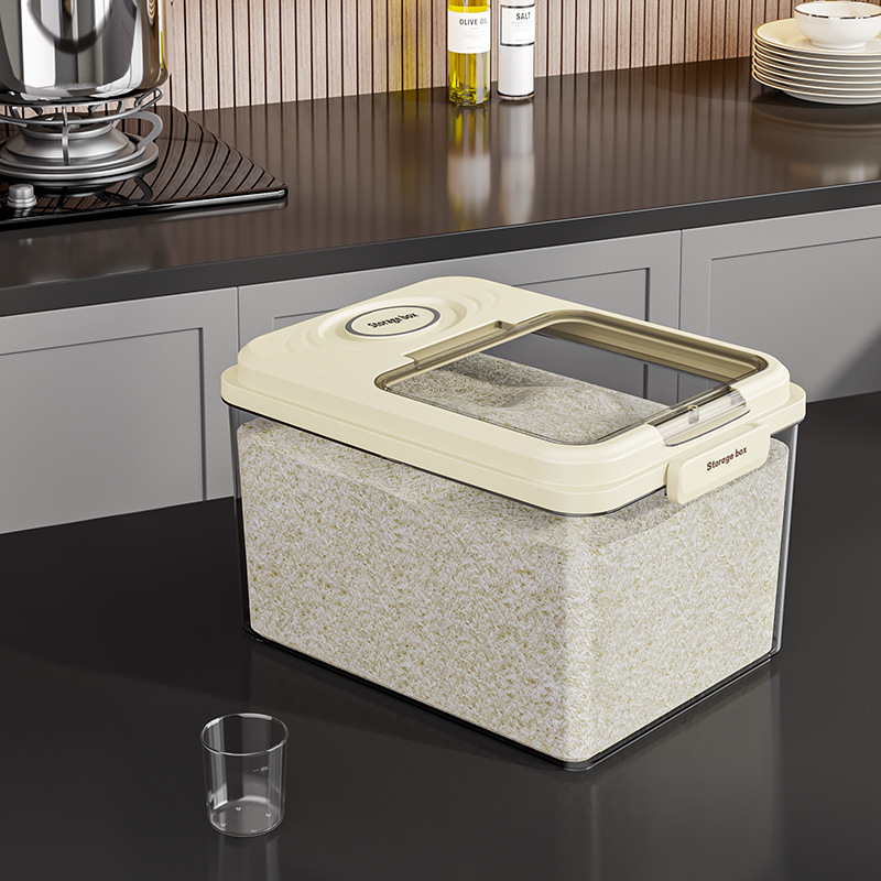 Кутия за ориз за съхранение, запечатана, влагозащитена и против насекоми, PP пластмаса, хранително качество