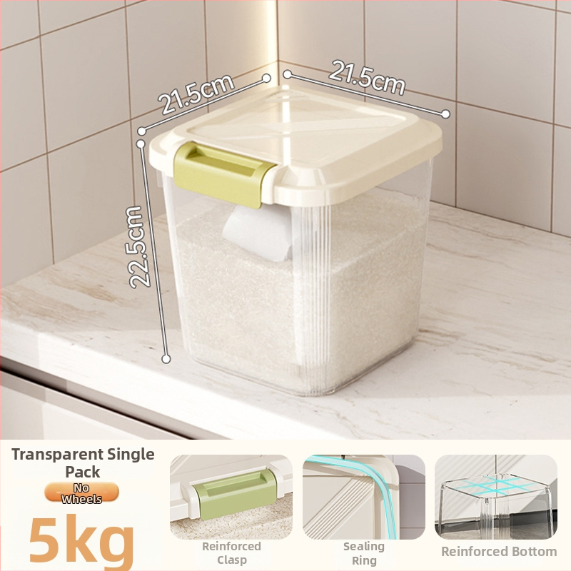 Riisihoidla kast; tihendatud, niiskuskindel ja putukavastane; plastik (PP); maht 10 l või rohkem; logotipi trükkimine on võimalik.