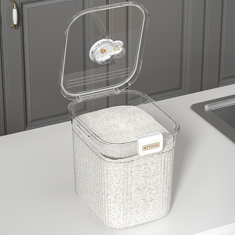 Прозрачен PET контейнер за ориз със двойно уплътване и влагозащита