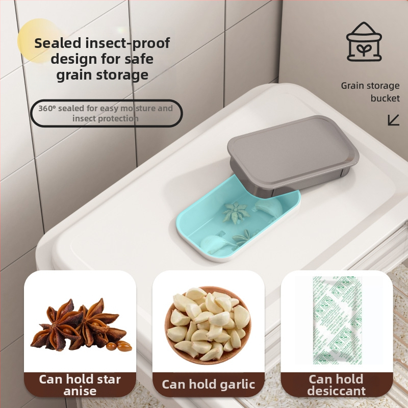 Ryžių laikymo dėžė su dangčiu; maisto kokybės PP plastikas; sandari, atspari drėgmei ir kenkėjams; Mu Ming