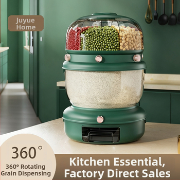 Pöörlev Teravilja Ladu Karp Plast, Kahekihiline Disain, 5–6 L, Suletud, Niiskusest ja Putukavastane, PP Plastik