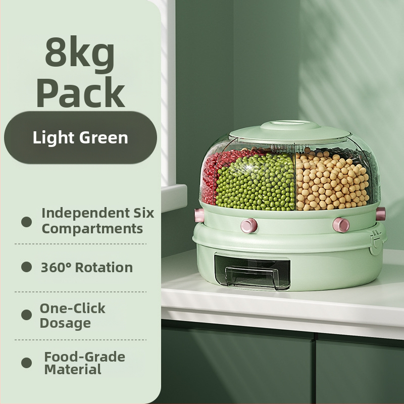 Pöörlev Teravilja Ladu Karp Plast, Kahekihiline Disain, 5–6 L, Suletud, Niiskusest ja Putukavastane, PP Plastik