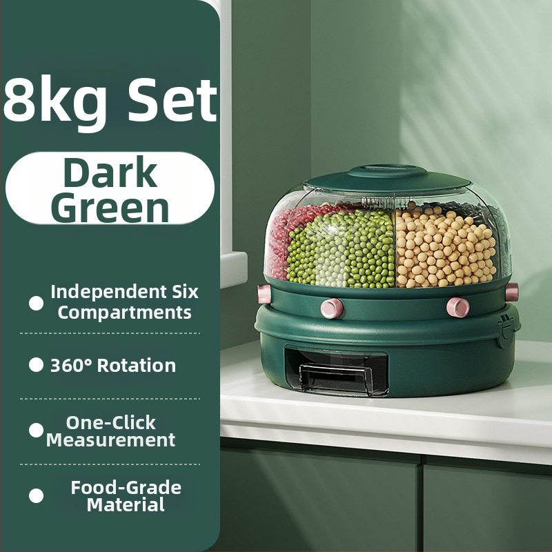 Pöörlev Teravilja Ladu Karp Plast, Kahekihiline Disain, 5–6 L, Suletud, Niiskusest ja Putukavastane, PP Plastik