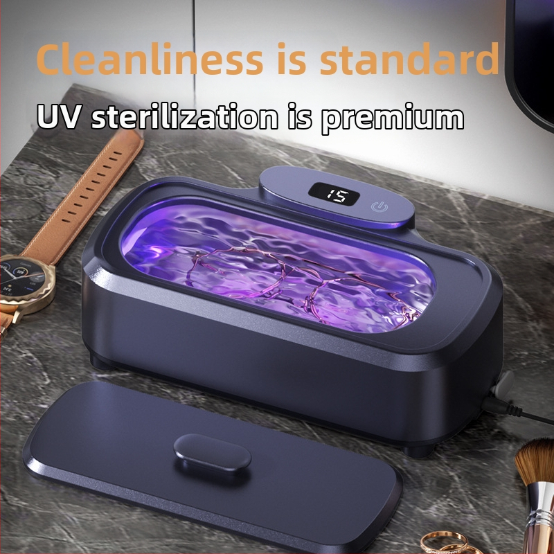 Ultragarso valymo įrenginys akinėms, breketams ir juvelyrikai – 12V, 15W, 301–500 ml, ABS pagrindas, mechaninis veikimas