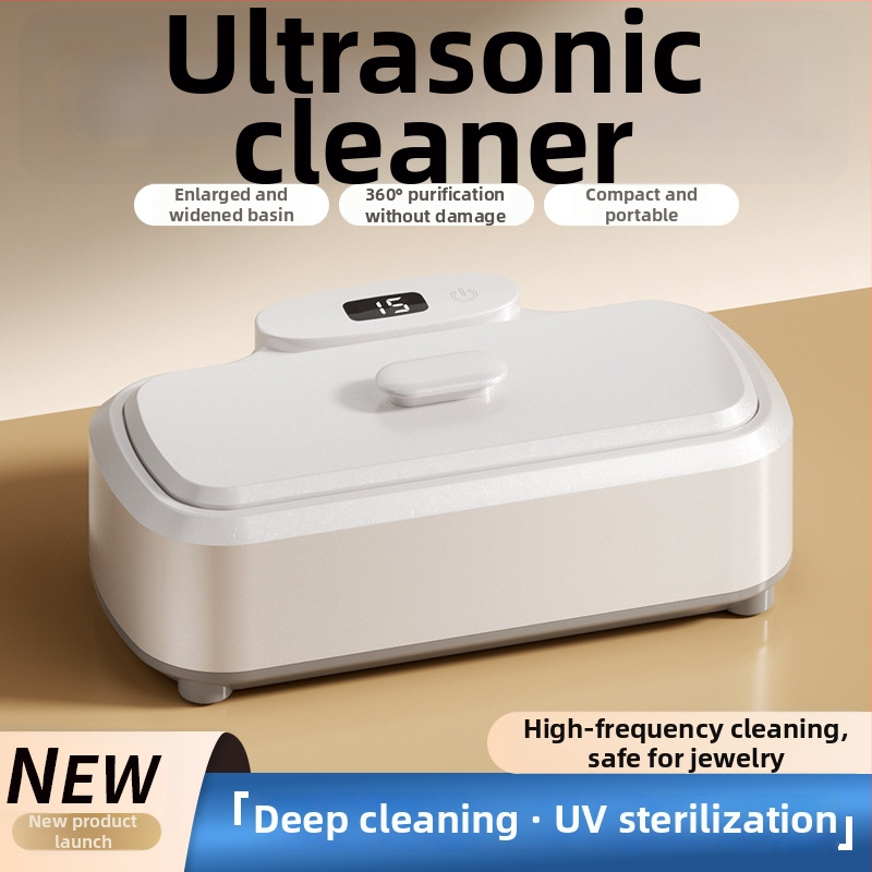 Ultragarso valymo įrenginys akinėms, breketams ir juvelyrikai – 12V, 15W, 301–500 ml, ABS pagrindas, mechaninis veikimas