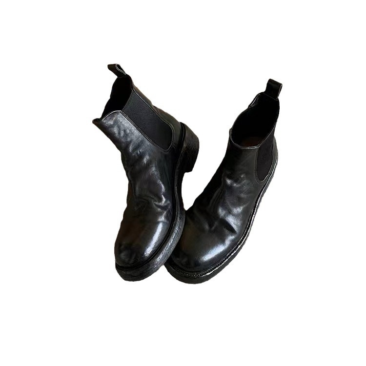 Crape Myrtle Chelsea csizma, felső rész marha bőrrel, talp gumival, vastag sarok, belső latex talpbetét