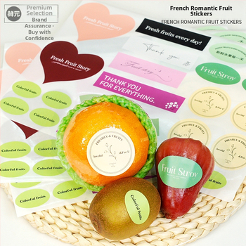 Vaisių etiketės identifikavimui – dengtas popieriaus lipdukas, PVC lipalas, lengvas viršelio filmas, be pritaikymo, licencijuojamos privatūs prekės ženklai