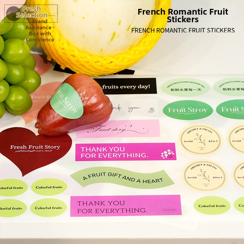 Vaisių etiketės identifikavimui – dengtas popieriaus lipdukas, PVC lipalas, lengvas viršelio filmas, be pritaikymo, licencijuojamos privatūs prekės ženklai