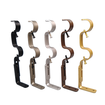 Аксесоари за завеси - Регулируема двойна скоба за завесен прът, модел 04-700-0041/42/43/44/45, изработено от желязо, включен винтов пакет.