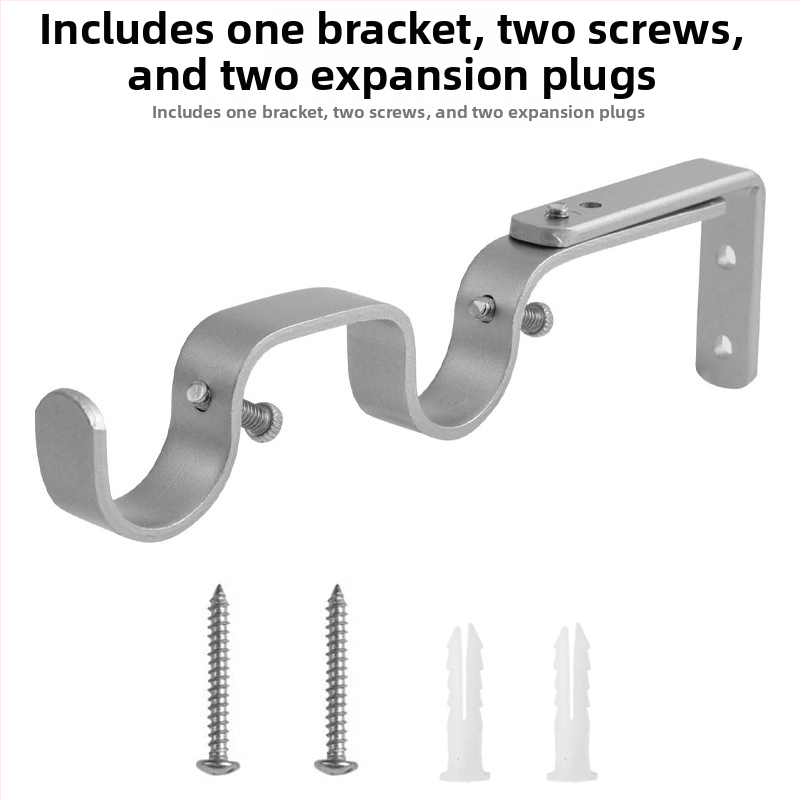 Užuolaidų priedai - reguliuojamas dvigubas laikiklis užuolaidų stiebui, modelis 04-700-0041/42/43/44/45, Geležis, Įtrauktas varžtų rinkinys