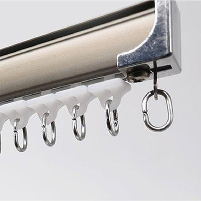 Qingling užuolaidų takelis iš aliuminio lydinio – tylus veikimas, modelis Q100, pritaikomas, šiuolaikinis minimalistinis stilius