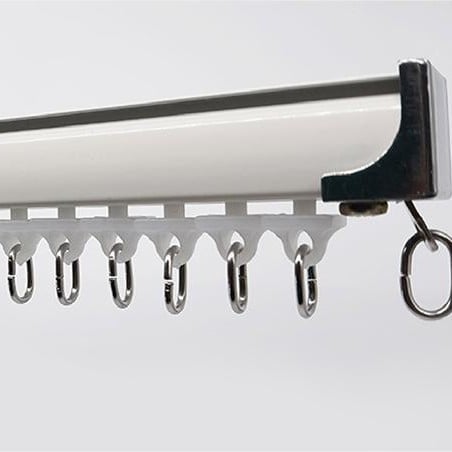 Qingling užuolaidų takelis iš aliuminio lydinio – tylus veikimas, modelis Q100, pritaikomas, šiuolaikinis minimalistinis stilius