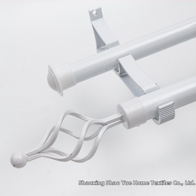 Užuolaidų strypų komplektas su Romos strypu, viengubo ir dvejopo strypo, aliuminio laikikliai, šiuolaikinis minimalistinis stilius, pritaikomas