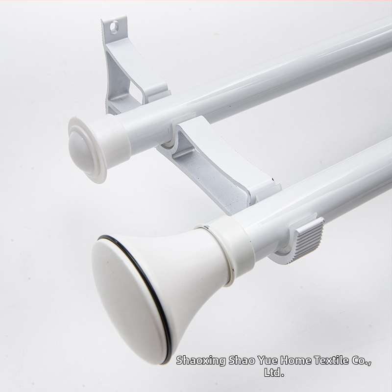 Užuolaidų strypų komplektas su Romos strypu, viengubo ir dvejopo strypo, aliuminio laikikliai, šiuolaikinis minimalistinis stilius, pritaikomas