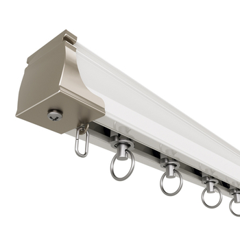 Карнизна релса за завеси – алуминиева сплав, прав релсов път, лагерна ролка, модел 704