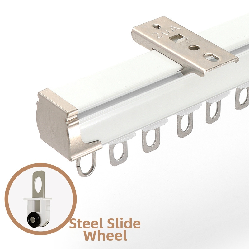 Užuolaidų bėgiklis – aliuminio lydinys, tiesus bėgis, guolis ritė, modelis 704, tinkamas kabinėjimo užuolaidoms