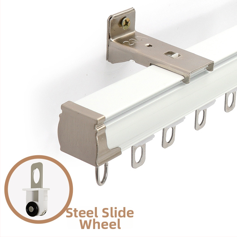 Užuolaidų bėgiklis – aliuminio lydinys, tiesus bėgis, guolis ritė, modelis 704, tinkamas kabinėjimo užuolaidoms