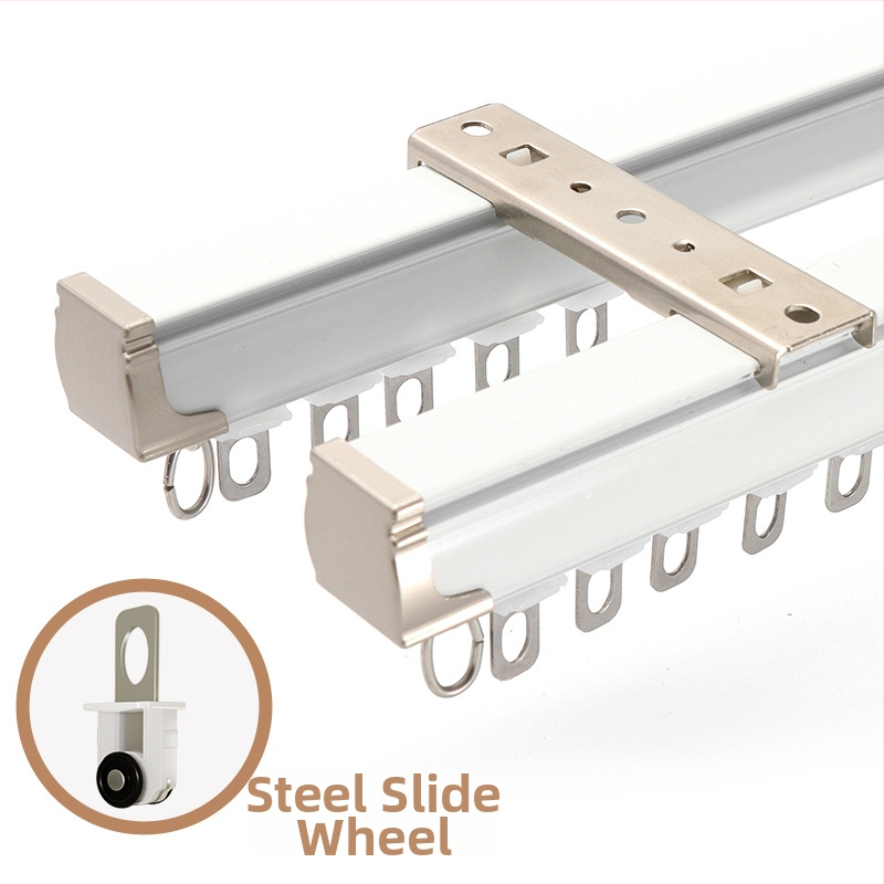 Užuolaidų bėgiklis – aliuminio lydinys, tiesus bėgis, guolis ritė, modelis 704, tinkamas kabinėjimo užuolaidoms