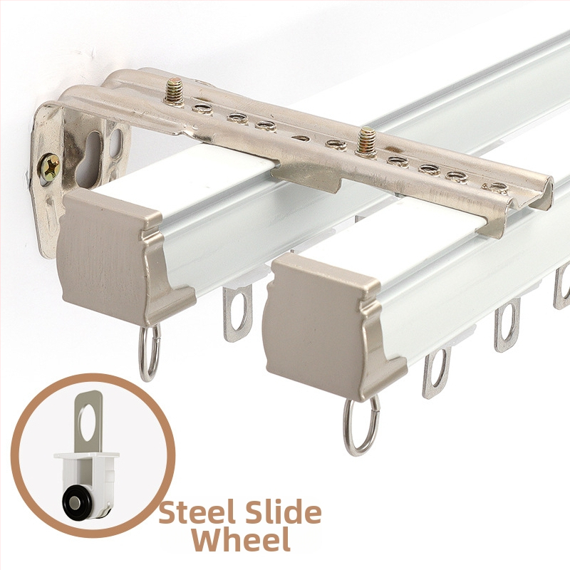 Užuolaidų bėgiklis – aliuminio lydinys, tiesus bėgis, guolis ritė, modelis 704, tinkamas kabinėjimo užuolaidoms