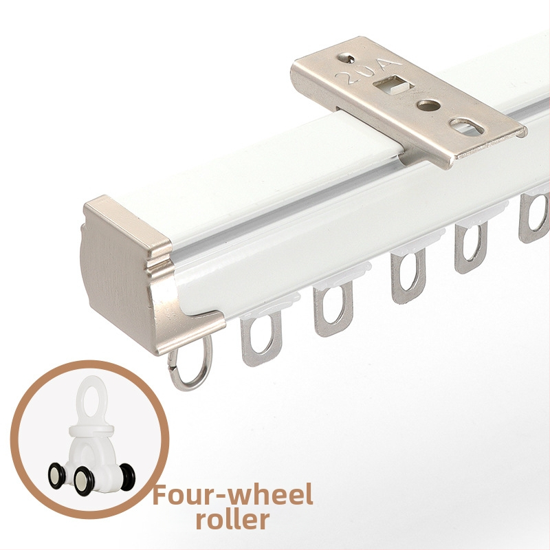 Užuolaidų bėgiklis – aliuminio lydinys, tiesus bėgis, guolis ritė, modelis 704, tinkamas kabinėjimo užuolaidoms