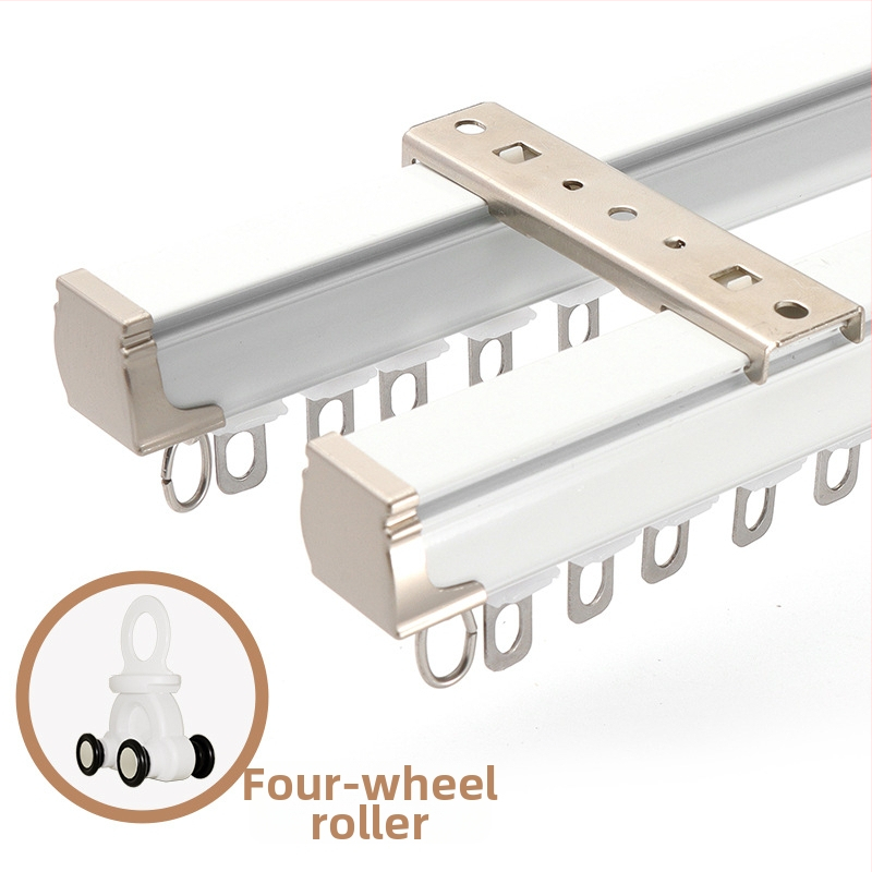 Užuolaidų bėgiklis – aliuminio lydinys, tiesus bėgis, guolis ritė, modelis 704, tinkamas kabinėjimo užuolaidoms