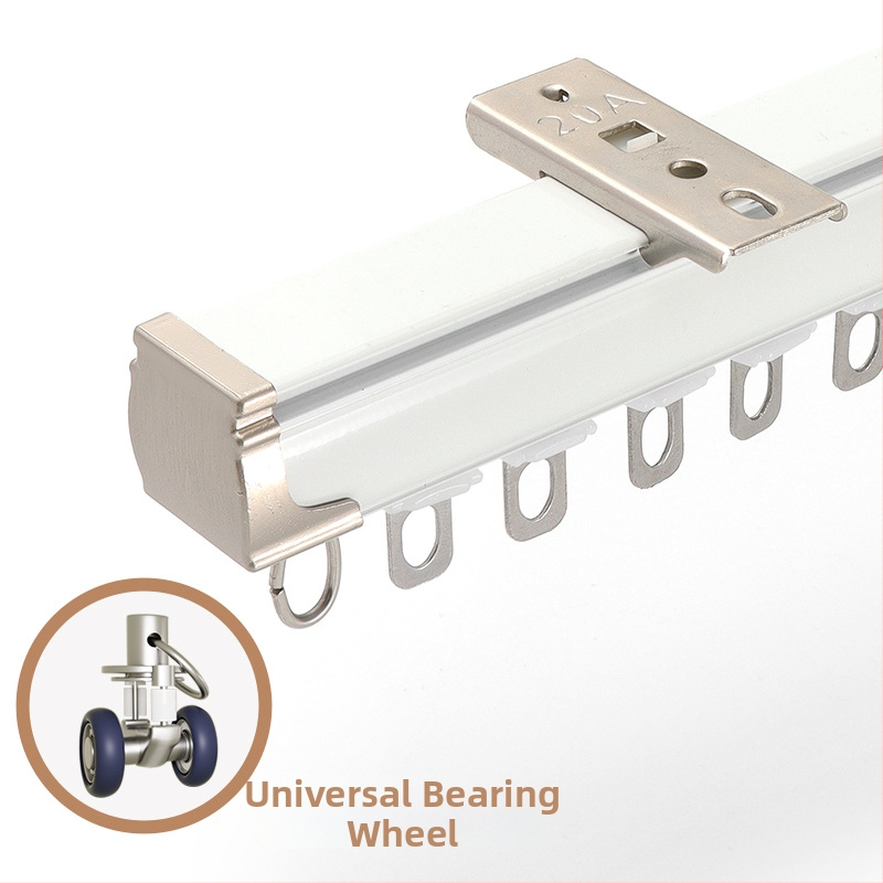 Užuolaidų bėgiklis – aliuminio lydinys, tiesus bėgis, guolis ritė, modelis 704, tinkamas kabinėjimo užuolaidoms