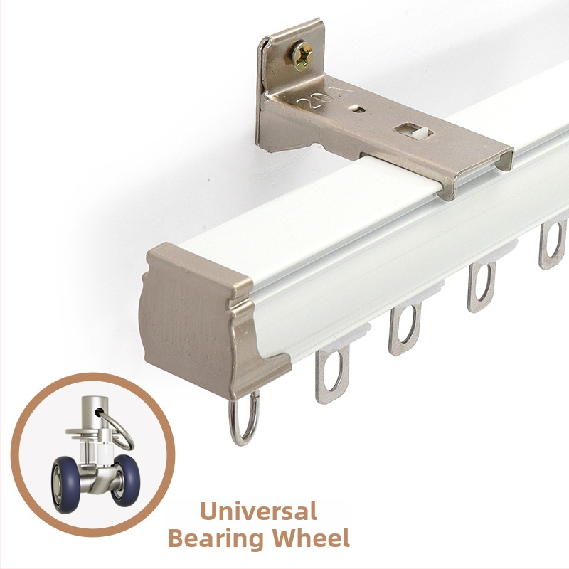 Užuolaidų bėgiklis – aliuminio lydinys, tiesus bėgis, guolis ritė, modelis 704, tinkamas kabinėjimo užuolaidoms