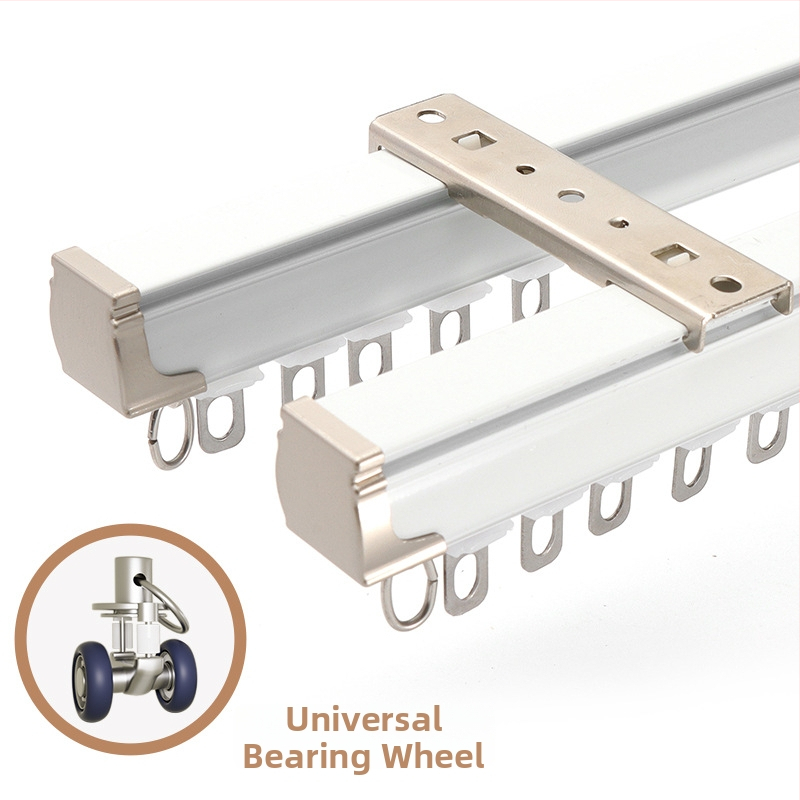 Užuolaidų bėgiklis – aliuminio lydinys, tiesus bėgis, guolis ritė, modelis 704, tinkamas kabinėjimo užuolaidoms